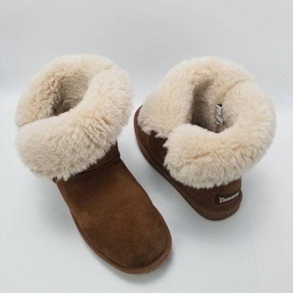 Tamarac Winter Boots Sonika Button Suede Shearling Lambs Wool Linning Size 7 M - Picture 6 of 12